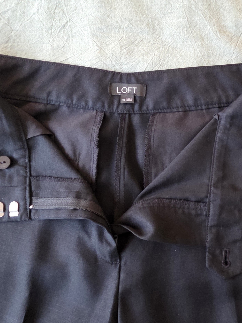LOFT Wide Leg Pants in Black - Clean Front Waistband
